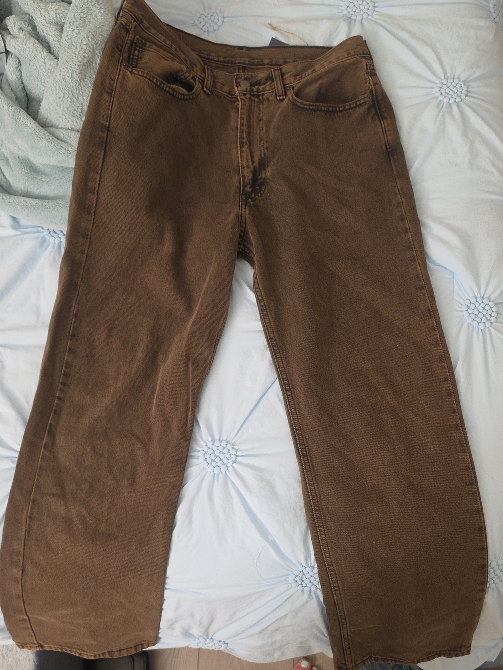 Casual Brown Straight-Leg Jeans